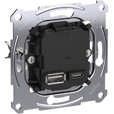 Schneider Merten USB Charger Insert Type A and C 45W PD - MTN4366-0120
