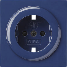S-Color Blaue Wandsteckdosenabdeckung mit Verschluss und Erdung - 092146