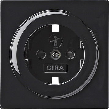 Gira S-Color Schwarz Abdeckung für Wandsteckdose mit Erde und Jalousie - 092147