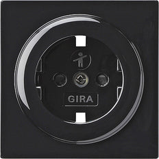 Gira S-Color Schwarz Abdeckung für Wandsteckdose mit Erde und Jalousie - 092147