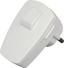 Kopp Winkelstecker mit Schalter Arktisweiß - 170402006
