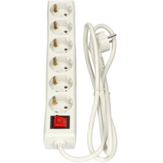 Selly 6x 230V Switch Socket With 1.5m Cable White - 381.244S