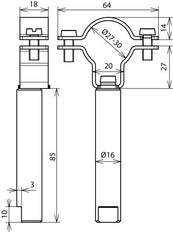 Dehn Leitungshalter für HVI Power D27-30mm D16 L85 V2A - 253331