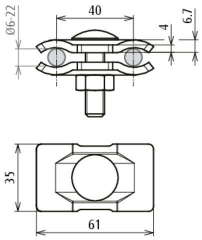 Dehn Parallel Connector St/Tzn For Rd 6-22mm Montage Accessories - 306122
