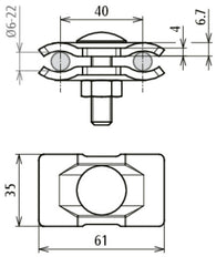 Dehn Parallelverbinder St/Tzn für Rd 6-22mm Montagezubehör - 306122