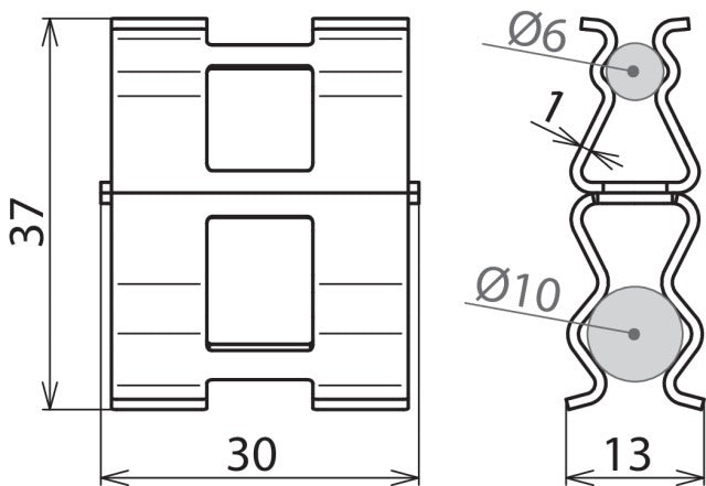 Dehn-Bewehrungsschelle St Bare Rd 6mm Rd 10mm - 308130 [2 Stück]