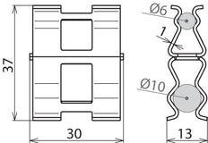 Dehn-Bewehrungsschelle St Bare Rd 6mm Rd 10mm - 308130 [2 Stück]