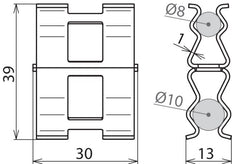 Dehnclip-Verstärkungsklammer für Rd 8mm und Rd 10mm - 308131 [2 Stück]