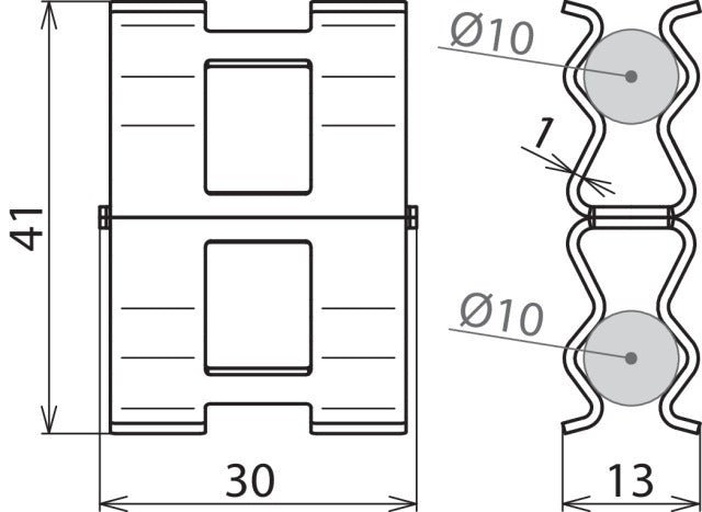 Dehn-Verstärkungsklammer für Rd 10mm St Bare - 308132 [2 Stück]