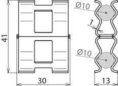 Dehn-Verstärkungsklammer für Rd 10mm St Bare - 308132 [2 Stück]