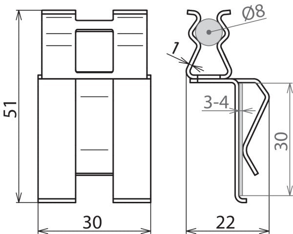 Dehnclip-Verstärkungsschelle für 8mm 10mm Stahl blank - 308141 [2 Stück]
