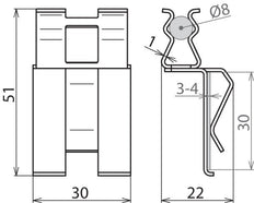 Dehnclip-Verstärkungsschelle für 8mm 10mm Stahl blank - 308141 [2 Stück]
