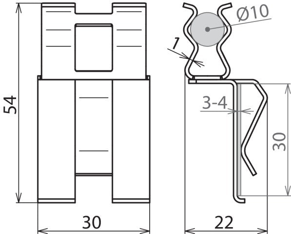 Dehn DC BK 10 FL30 STBLANK Verstärkungsklammer für RD 10mm - 308142 [2 Stück]