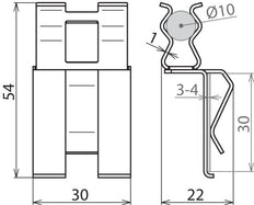 Dehn DC BK 10 FL30 STBLANK Verstärkungsklammer für RD 10mm - 308142 [2 Stück]