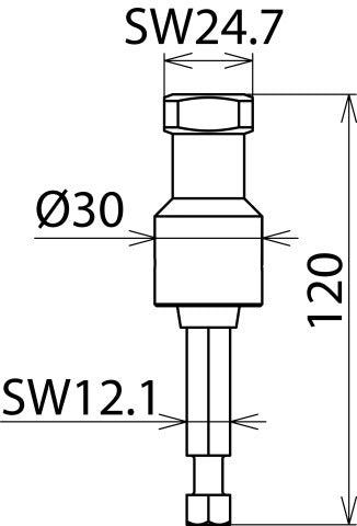 Dehn Betätigungskopf Sechskant 24/12mm für Motorantriebe - 763712