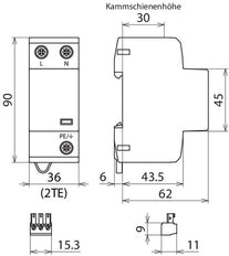 Dehn Combined Arrester Shield Type 1+2 Single-Phase TT - 941115