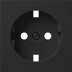 Gira System 55 Schwarz Schuko-Steckdose Abdeckung ohne Auslass - 4920005