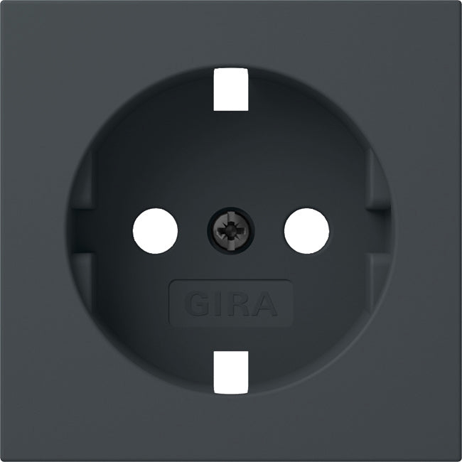 Gira System 55 Schukosteckdose Abdeckplatte Anthrazit - 492028 [2 Stück]