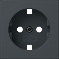 Gira System 55 Schukosteckdose Abdeckplatte Anthrazit - 492028 [2 Stück]