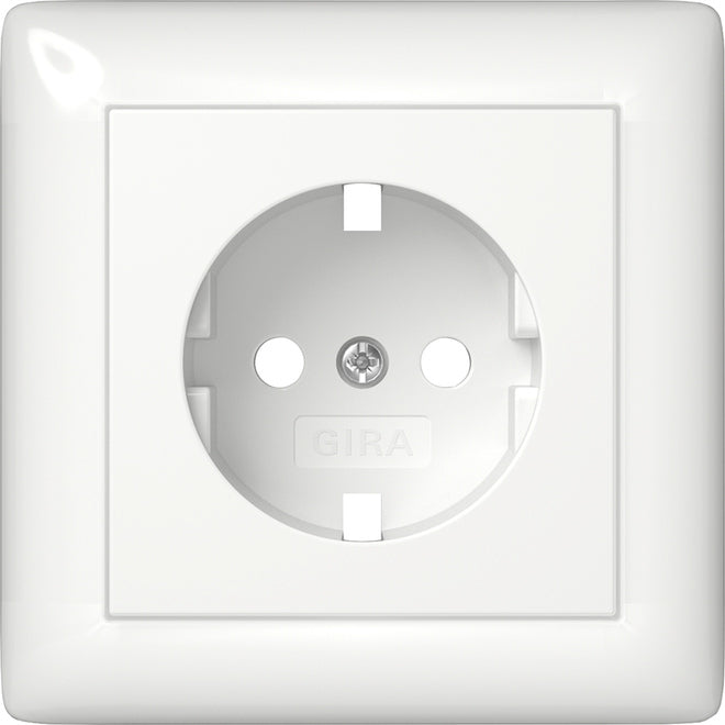 Gira System 55 Schuko-Abdeckeinheit Reinweiß - 492903 [2 Stück]