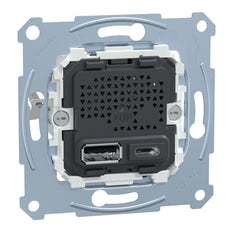 Schneider Electric Merten Double USB Charger Insert 2.4A Type A+C - MTN4366-0110