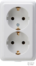 Kopp 2-Way Arctic White Socket Without Plug - 120101001 [5 Pieces]