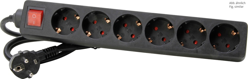 Kopp 6V Switched Power Strip With 1.4m Cord Black - 120915006 [10 Pieces]