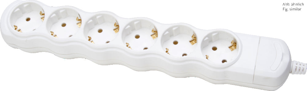 Kopp 6-Outlet White Socket Strip Without Cord - 129401009 [5 Pieces]
