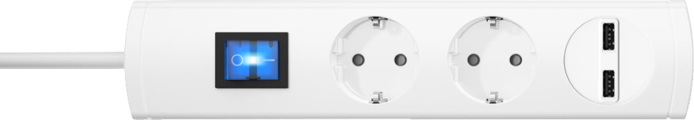 Kopp UNOversal Plus 2-Wege-Tischsteckdose mit Schalter und USB - 233502007