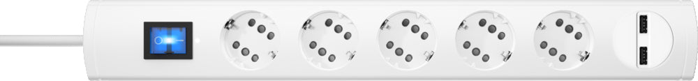 Kopp Duoversal Plus Cord Central mit Schalter und USB - 234902000