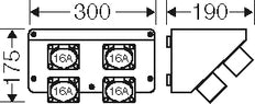 Hensel Mi Connection Box 4x16A 3P 230V CEE IP44 - Mi CB 19