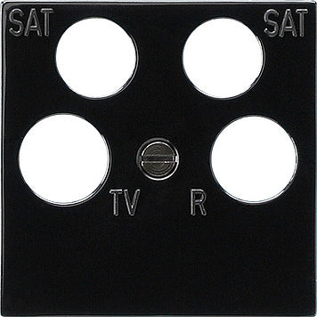 Gira 4-Wege-Koaxial-Satelliten-Zubehör Abdeckplatte schwarz - 025910