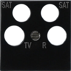 Gira 4-Wege-Koaxial-Satelliten-Zubehör Abdeckplatte schwarz - 025910