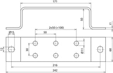 Dehn Stainless Steel Earthing Busbar With 2 x 3 Terminals - 472119