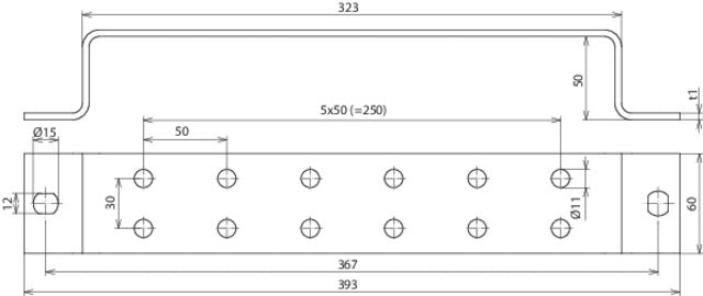 Dehn Erdungssammelschiene mit 2x6 Klemmen Potentialausgleich - 472139