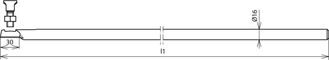 Dehn-Luftabschluss-Stab mit Feststellschraube D 16mm L 1000mm - 100100
