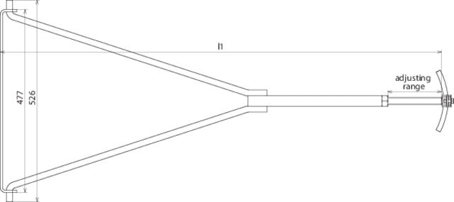 Adjustable Eaves Support For Rd 7-10mm StSt 1.25-1.55m By Dehn - 239009