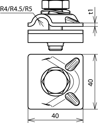 Dehn MV Clamp With Hexagon Screw And Spring Washer - 390559