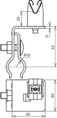 Dehn Roof Conductor Holder For Metal Roofs Bead Rd 20-25mm F Rd 8mm - 223011