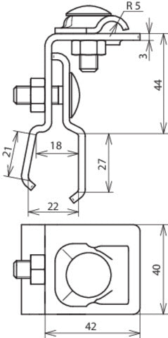 Dehn Aluminum Roof Conductor Holder For Rd 6-10mm Tin Roofs - 223070