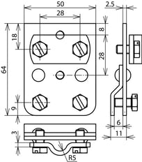 Dehn-Sattelklemme ST/TZN mit Klemmbereich 0,7-5mm - 251002