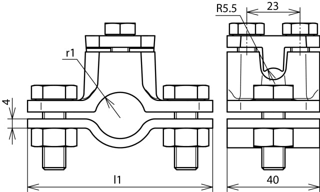 Dehn Erdungsrohrschelle D 48mm mit Verbindungsschelle Rd 4-10mm - 407112