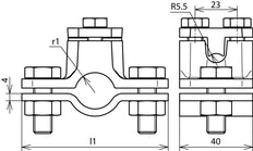 Dehn Erdungsrohrschelle D 48mm mit Verbindungsschelle Rd 4-10mm - 407112