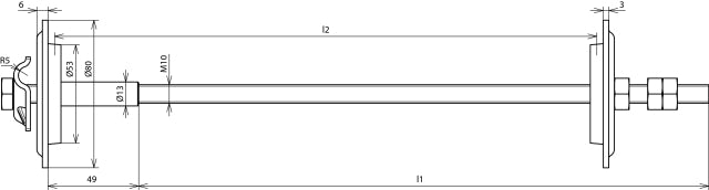 Dehn Earth Elektrische Wanddurchführung 100-300mm mit M10 Gewinde - 478410