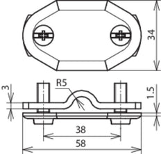 Dehn Nummernschild Al Für Rd 7-10Mm Fl 30Mm Overspanningsveilige Montageset - 480003 [2 Stück]
