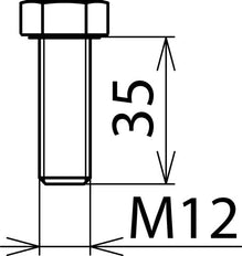 Hexagon Screw DIN 933 M12x35mm Stainless Steel Dehn - 561935 [2 pieces]