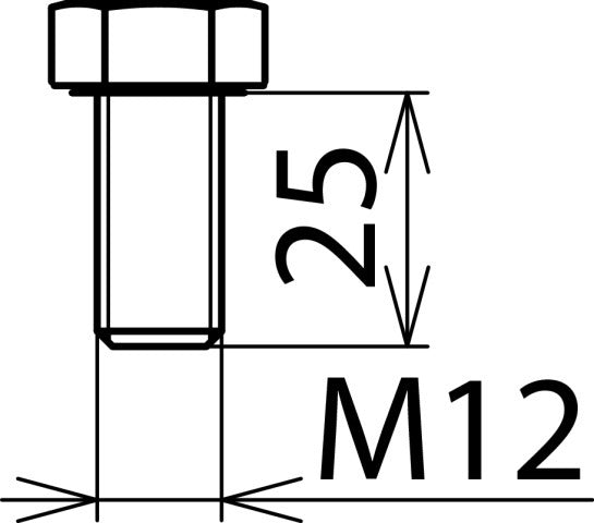 Dehn Sechskantschraube DIN 933 M12x25mm Edelstahl - 561925 [5 Stück]