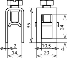Dehn Klemmleiste 16-95mm für Potentialausgleichsschiene - 563013 [2 Stück]