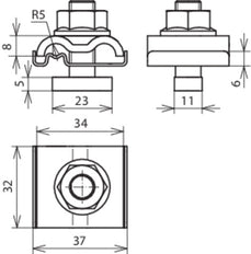 Dehn Uni Erdungsklemme StSt für Rd 8-10mm und Cond 4-50mm mit M10 Schraube - 540260