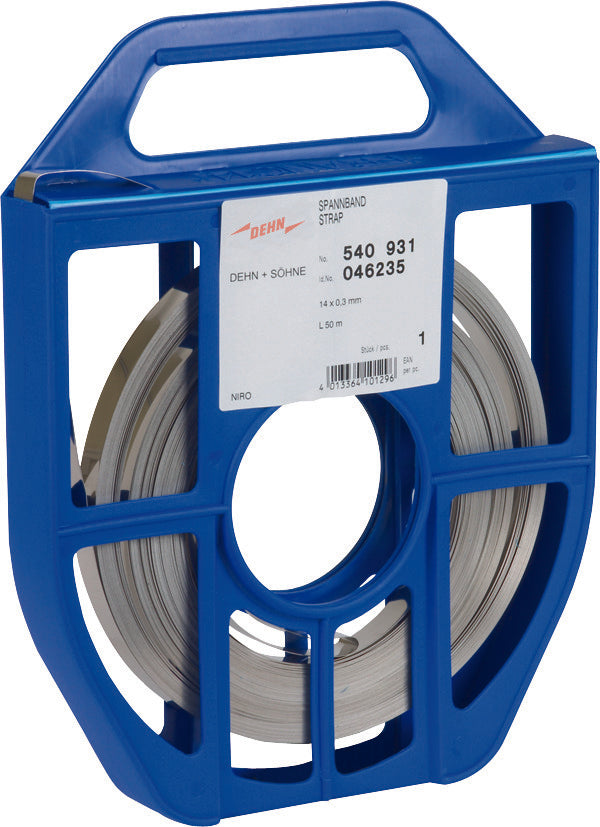 Dehn Edelstahl-Spannband 14x0,3mm 50m mit Abrollbox - 540931
